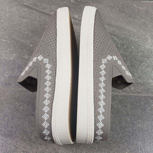 Earth Origins Shoes 7 Wide Embroidered Knit Mules Zilly Slides Granite - Picture 5 of 13